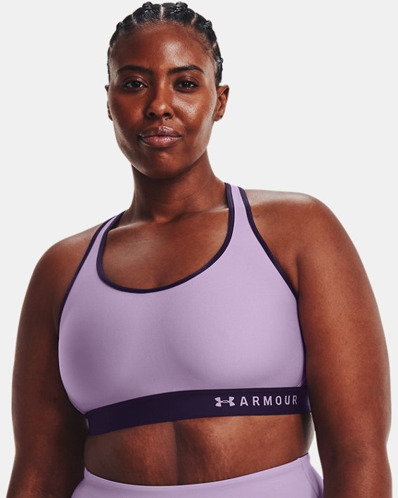 Damen Armour® Mid Sport-BH, Purple, pdpMainDesktop image number 3